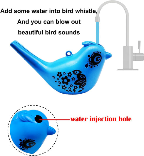 CAILEZHI 24 Pcs Bird Water Whistle Party Whistles for Kids Novelty Water Warblers Bird Whistle Toy Musical Instrument