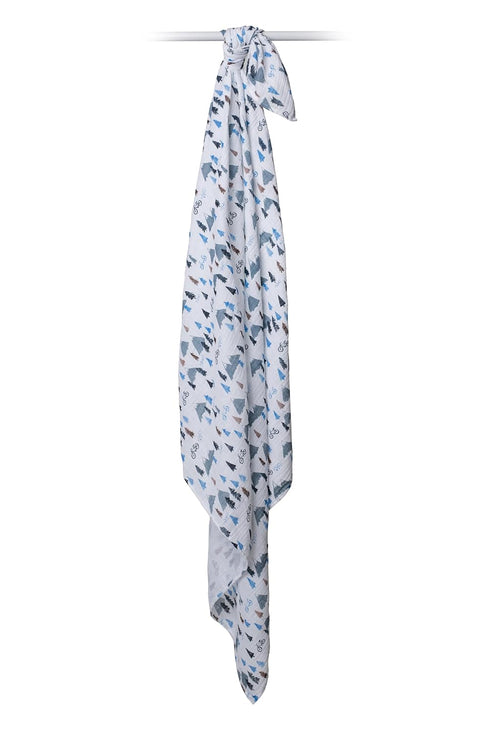 lulujo Baby 100% Cotton Muslin Swaddle Blanket, 47 x 47-Inches, Mountain Top Design
