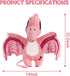 TCBunny Baby Dinosaur 14" Plush Toy, Kid's Gifts for Boys and Girls, Pterosauria - Pink, Birthday, Valentine, Christmas