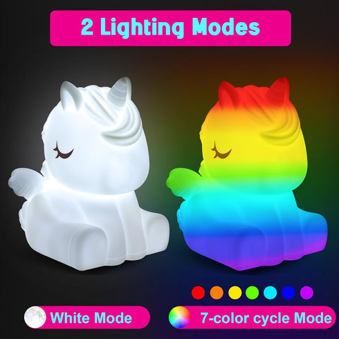 1200mAh 2 3-12+ EPUMP Paint Your Own Unicorn Lamp Kit - Rechargeable Night Light with Light Modes, Arts and Crafts