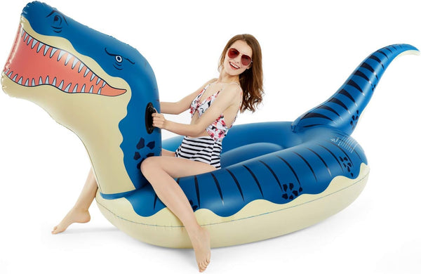 Jasonwell Inflatable Dinosaur Swimming Pool Float for Kids, 124'' Giant Tyrannosaurus Rex Floatie for Summer Beach Party
