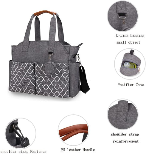 Lmbabter Multi-Function Diaper Bag Tote with Changing Station