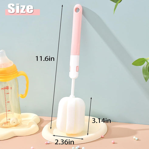 5PCS (5 Spong Bottle Brush Cup Brushes Sponge Baby Bottle Brushes Long Handle Cup Scrubber Brush Portable Sponge