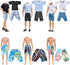 E-TING 10-Item Fantastic Pack - 5 Sets of Fashion Casual Wear Clothes and 5 Pairs of Shoes for Boy Dolls