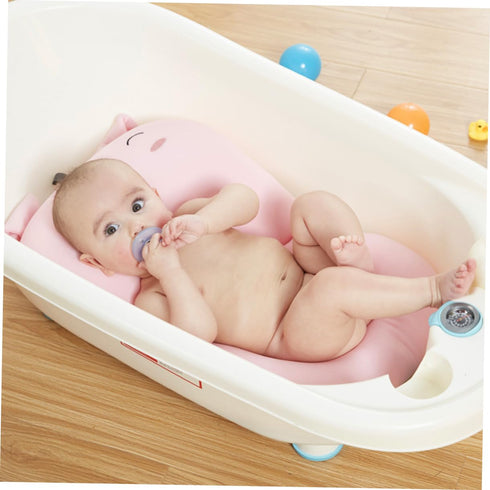 Collapsible Pig-Shaped Bathing Seat Pad for Infants - Non-Slip Design