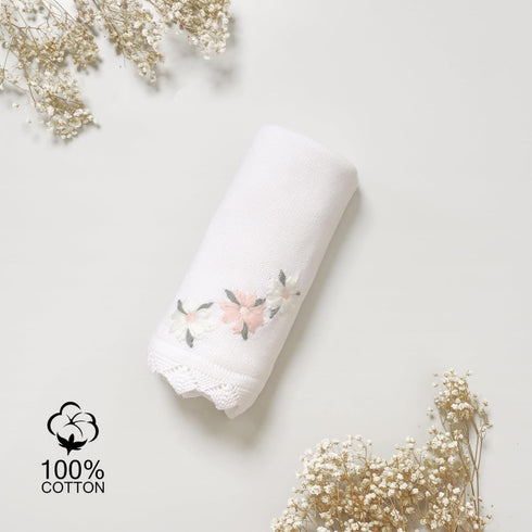 100% 40"x30" LAWKUL Baby Blanket Traceable Cotton Knit Receiving Blankets Soft Swaddle for Newbron Boy Girls White