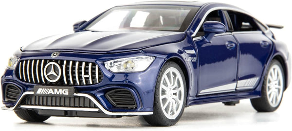 1/32 Diecast Car Benz AMG GT63 Model Pull Back with Sound and Light Toy for Boys Girls Adult Gift (Blue)