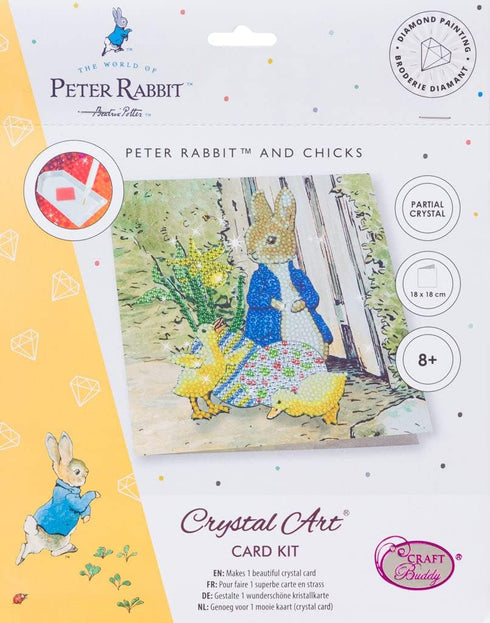 Crystal Art Card Kit - Create Your Own Peter Rabbit and Chicks Crystal Card for Ages 8 and Up