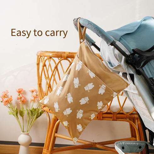 Clothes-2pcs, 11.8*15.75" Wet Dry Bags with Two Zippered Pockets and Handle, Reusable Storage Bag for Breast Pump Parts