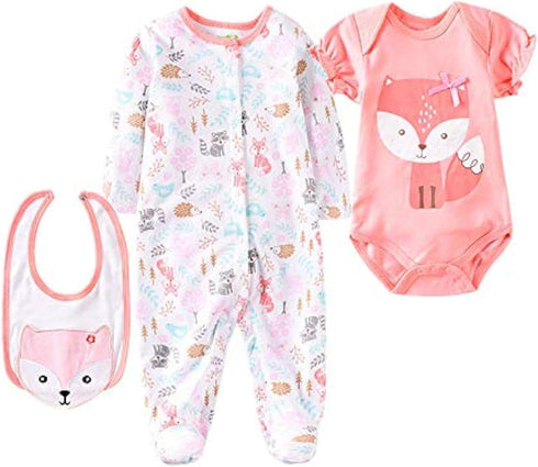 Reborn Girl Doll Clothes Red Fox Suit, Matching Outfit Accessories for 20-22 inch Reborn Baby Doll, 3pcs