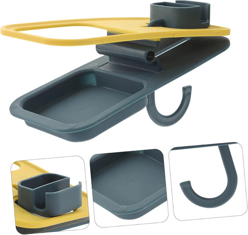 MAGICLULU Clip-On Desk Cup Holder Clamp Portable Plastic Table Side Drink Stand for Office Use Adjustable and Secure