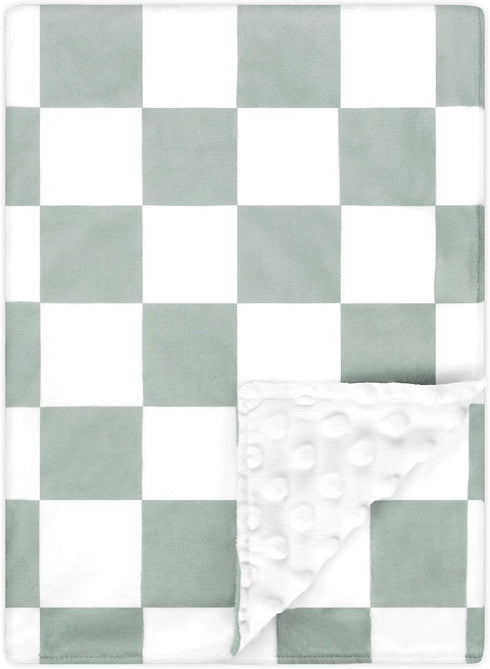 DILIMI Baby Blanket, Soft Warm Newborn Toddler Minky Plush Dot Blanket for