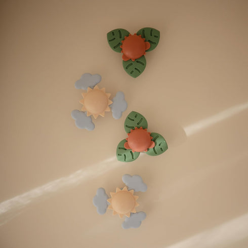 mushie Sunshine Suction Spinner Toy, Toddler Sensory Bath & Play Toy
