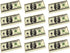ArtCreativity 100 Dollar Bill Erasers - Set of 12 Big Rubber Erasers with Money Replica Design for Party Favors