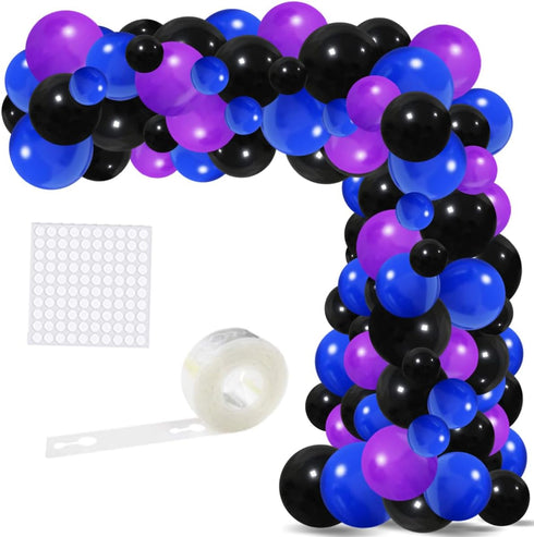 Blue Black Purple Balloon Arch Garland Kit - 125PCS for Video Game Birthday Decorations