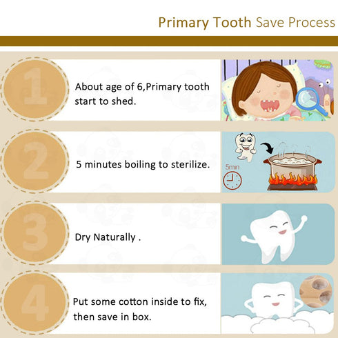 PAMBO Baby Tooth Box Keepsake for Girls, Wooden Tooth Storage and Saver Box for Lost Teeth
