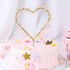 Wedding Cake Toppers Love Heart Pearl Cake Toppers with LED Light for Birthday Wedding Engagement Decorations