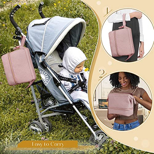 Pack 4 9 Fasrom Wearable Breast Pump Carrying Bag Bundle with Insulated Baby Bottle Cooler Bag with Ice Fits Large Baby