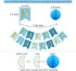 Blue Birthday Decorations with Happy Birthday Banner, Paper Honeycomb Balls, Circle Garland, Hanging Swirl Decorations
