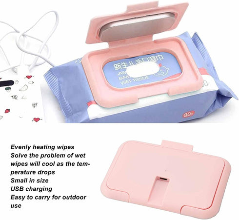 Naroote Baby Wipe Warmer, USB Charging Baby Wet Wipe Warmer Wipe Warmer and Baby Wet Wipes Dispenser with Constant