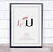 The Card Zoo New Baby Birth Details Christening Nursery Initial Unicorn U Keepsake Gift Print