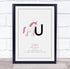 The Card Zoo New Baby Birth Details Christening Nursery Initial Unicorn U Keepsake Gift Print