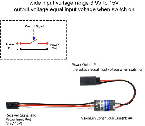 RC Remote Controlled AUX on/Off Electronic Switch Relay for Car Truck Boat LED Light Drone (4A)