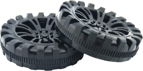 EUDAX 30mmx8mm Plastic Roll Toys Wheel and 2mm Dia Shaft Axles for DIY Toy RC Car Truck (100pcs)