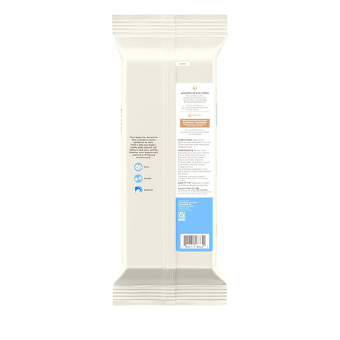 64 pack Aveeno Baby Sensitive All Over Wipes with Aloe & Natural Oat Extract for Face, Bottom, Hands & Body