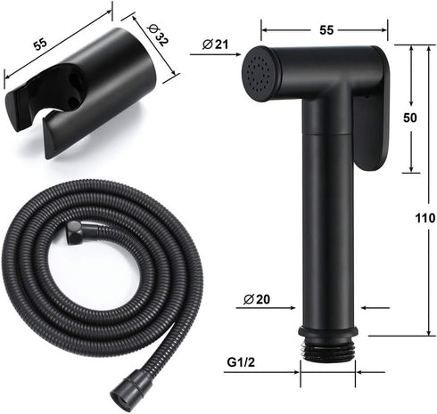 XKHLQLPEF Set Bidet Sprayer with Single Cold Water Brass Portable Cloth Diaper Washer Shower Sprayer Wall Mounted