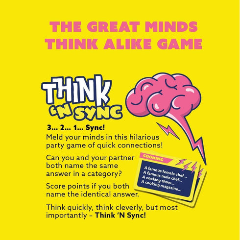 10+, 3-8 Gamewright - Think 'N Sync - Fast-Paced Party Card Game for Families & Friends, Ages Players