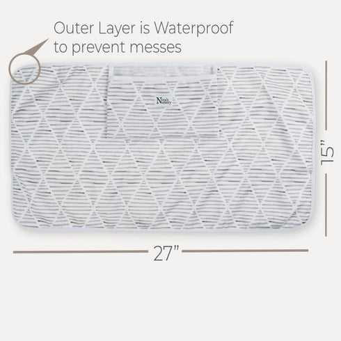 Nora's Nursery Portable Baby Diaper Changing Pad Mat - Waterproof, Machine Washable, One-Hand Closure, Unisex Design