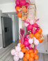 60PCS 12 inch Kelfara Pink and Orange Balloons Orange Hot Pink Light Pink Latex Balloons with Ribbons for Birthday Baby