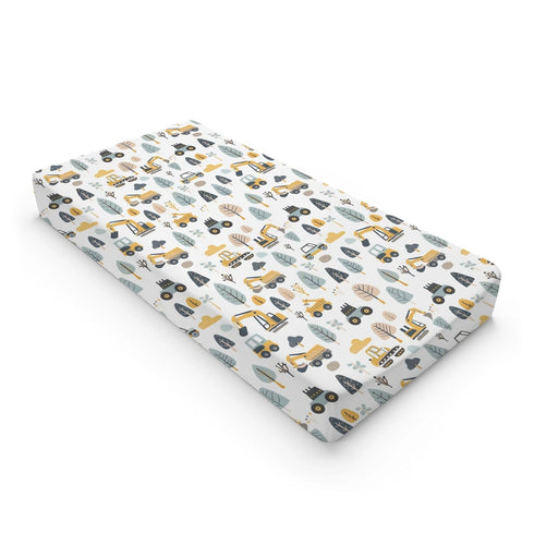 KuphiL10C Girls-16x32 Cartoon Car Transportation Construction Truck Trees Baby Changing Pad Cover,Unisex Car Nursery
