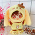 niannyyhouse Yellow Dog Suit Doll Dressup Hat Jacket Overalls Shoes 7.8in/20cm Plush Doll Clothes Stuffed Figures Toys Accessories