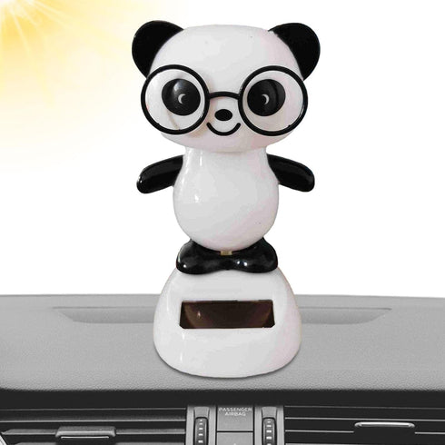 Black and White Solar Dancing Panda Bear Tiger - Shaking Dancing Animal Figurine for Car Interior Home Decor