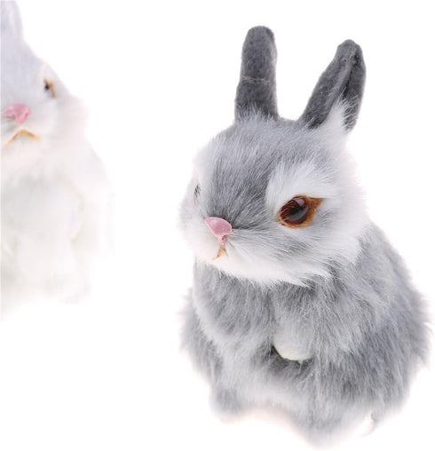 Mini Realistic Cute Plush Rabbits - Lifelike Animal Easter Bunny Simulation Toy Model Gift (Rabbit Plush Toys)