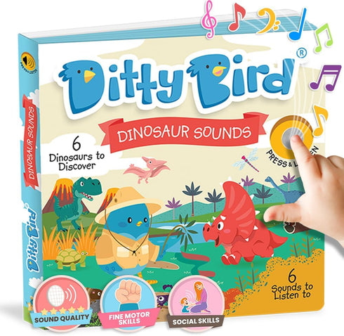 Ditty Bird Dinosaur Book for Toddlers: Realistic Sound Book for Dino Lovers