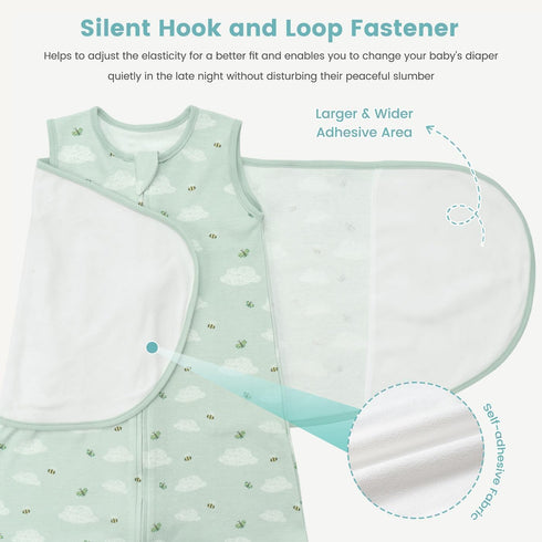 1.0 0-6 Baby Swaddle Sleep Sack, Tog New-Parent-Friendly Swaddle for Newborns & infant Months Baby Wearable Blanket