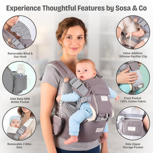 6 1 744 lbs in Hip Carrier for Baby - Easy to Wear Ergonomic Front Facing Baby Carrier with Hip Seat for - Baby Harness