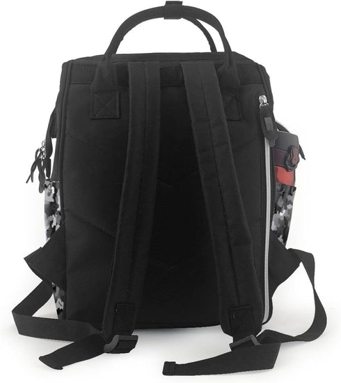 HCBPWVQA Backpack Daypacks Backpack Mommy Black White Gray Camouflage Diaper Bag with Changing Pad and Pacifier Holder