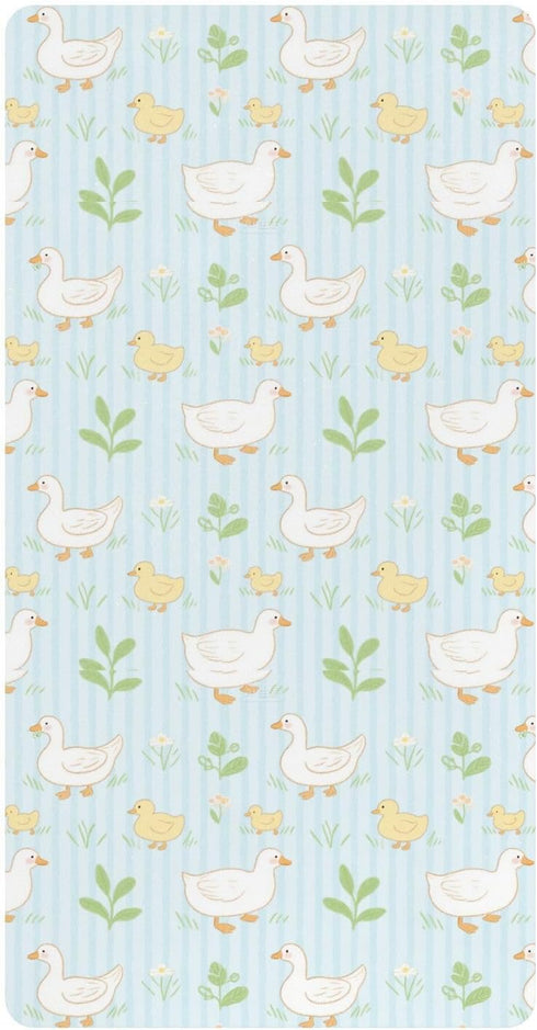 miaozhen Cotton Crib Sheets for Baby Boys Girls Soft Stretchy Cute Duck Duckling
