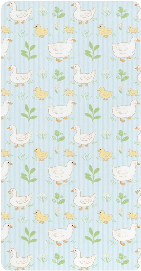 miaozhen Cotton Crib Sheets for Baby Boys Girls Soft Stretchy Cute Duck Duckling
