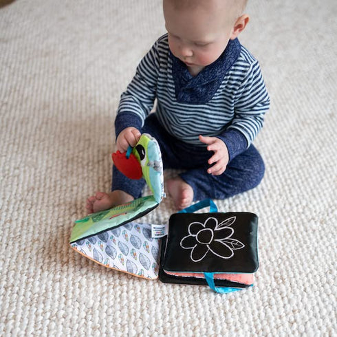 Lamaze Colorful Journey Caterpillar High Contrast Baby Book, Soft Fabric, Baby Sensory Toys