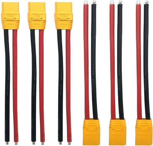 3 Pairs Amass XT90H XT90 Wire XT 90 Plug Male and Female Connector 150mm 10AWG for RC Lipo Battery