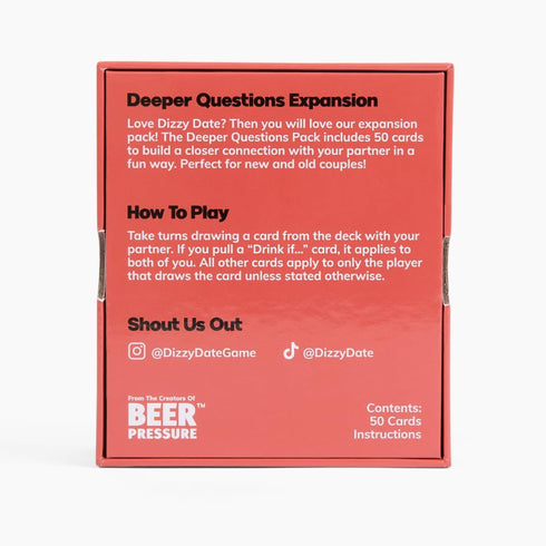 Dizzy Date: The 2nd Date - Deeper Questions Expansion Pack. The Card Game for Date Night. Perfect Valentine's Day Gift!