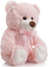 Super Color Teddy Bear Stuffed Animal - Plush Toy for Children, Girlfriend, Family, Baby Shower, Birthday (Pink 14 in)