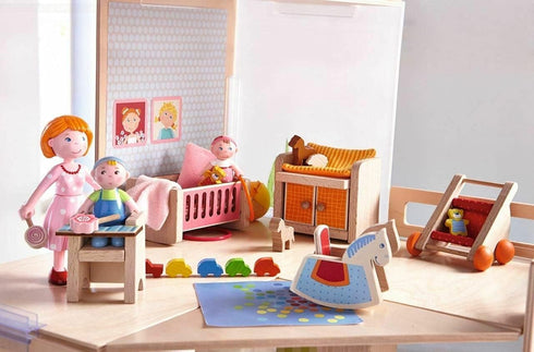 HABA Little Friends Babies Marie & Max, 2.5" Twin Baby Dollhouse Toy Figures (2 Piece Set)
