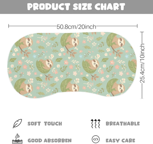 JoyframeAI 5 Pack 9.8X19.6 inches Sloth Baby Burp Cloths for Boys Girls, Soft Cotton Large Burp Rags with Cute Sloth