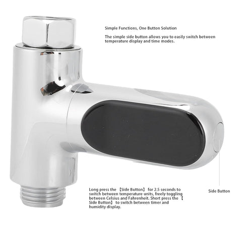 FTVOGUE Shower Thermometer, LED Digital Display Water Temperature Sensor with Hydroelectric Power Generation, for Baby